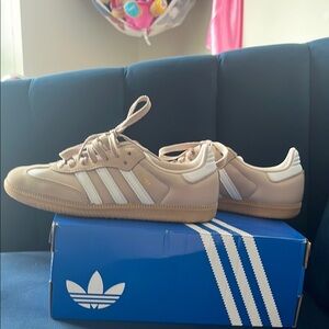 Adidas Tan and White Sneakers